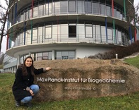 Alejandra Carmona during her research stay in front of Max Planck Institute for Biogeochemistry, Jena 2017. 
