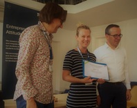 Megan Lukas was awarded a certificate of participation at the Sustainable Entrepreneurship International Summer School by Prof. Frank Belz and the Dean of International Relations at TUM during her research stay, 2018.