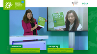 Verena Knies (Federal Ministry of Education and Research) and Green Talent Sue-Faye Ng