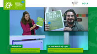 Verena Knies (Federal Ministry of Education and Research) and Green Talent Dr Juan Manuel Rey