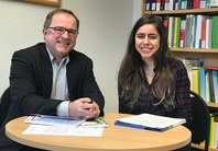 Marina Demaria Venancio and her supervisor Professor Wolfgang KÃ¶ck, Head of the Department of Environmental and Planning Law at UFZ, Leipzig, 2017.