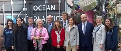 With Geomar co-supervisor, Dr. Martin Visbeck, at the Ocean Plastics Lab Exhibition opening in Brussels, 10 April 2018.